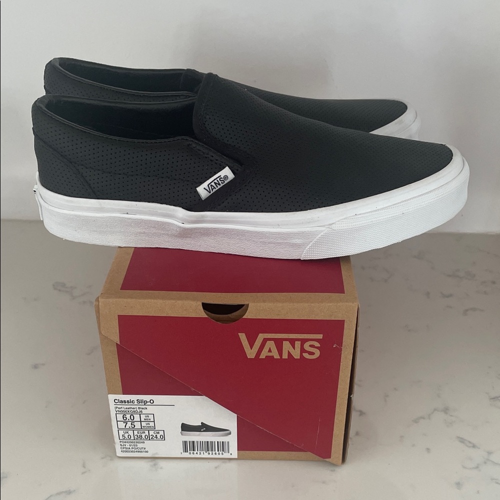 Vans Black Perforated Slip-On Sneakers
